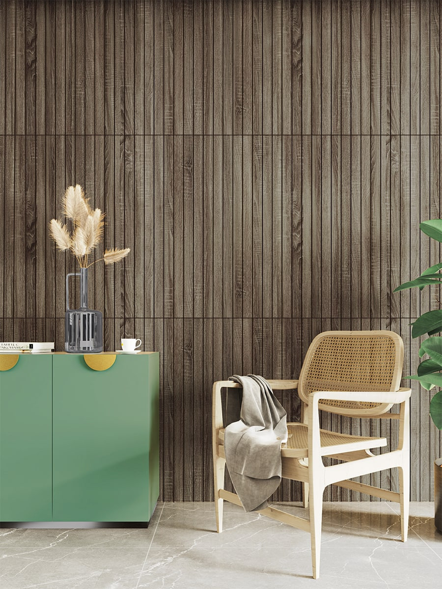 Nature Elm Slat Wood Wall Tile - 333x1000mm