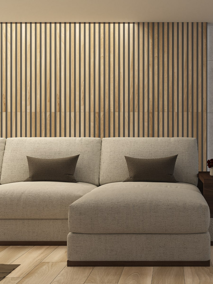 Nordic Oak Wood Slat Decor Tile - 1200x600mm