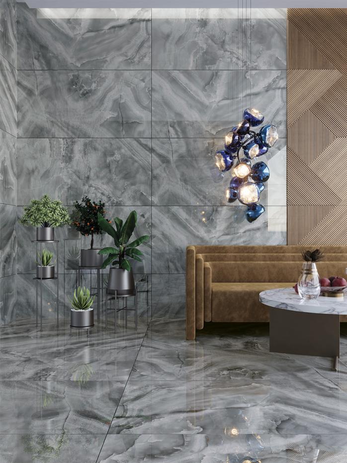 Olbia Onyx Gloss Porcelain Tile - 600x600mm