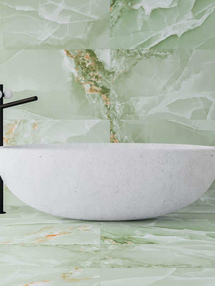 Turquoise Mint Onyx Porcelain Tiles - 1200x600mm (Birmingham Collection Only)