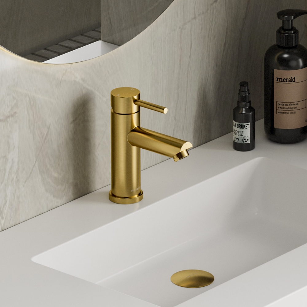 Opulent Brush Gold Basin Mixer Tap