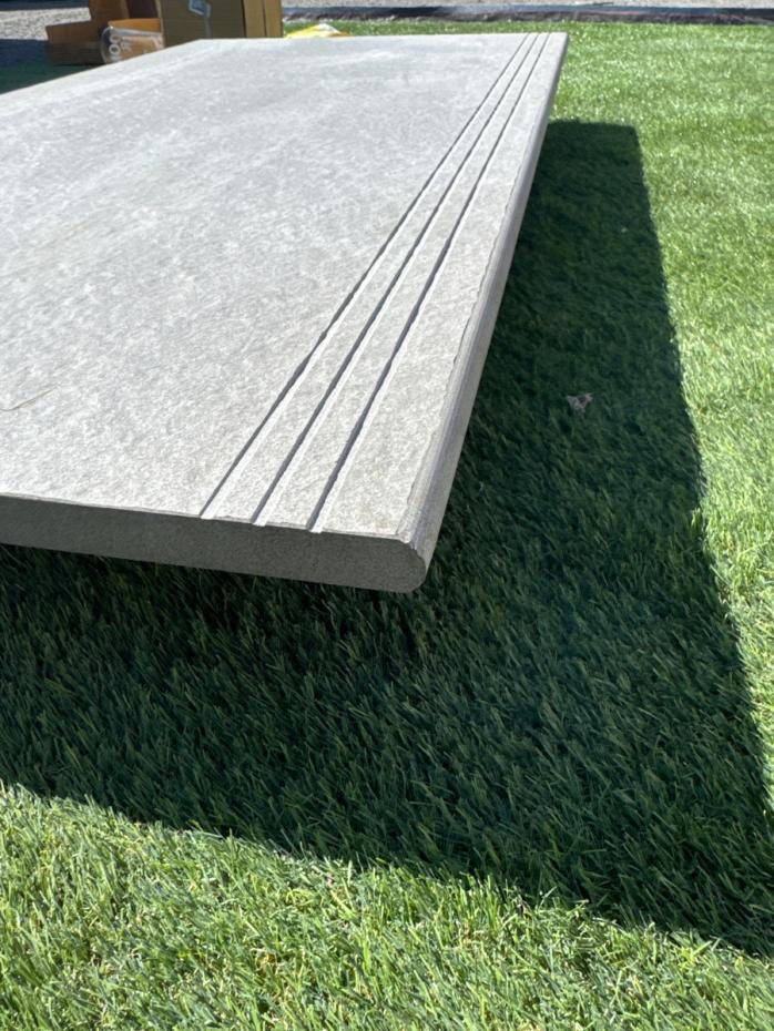 Overland Grigio Porcelain Bullnose Tiles - 1200x600x20mm
