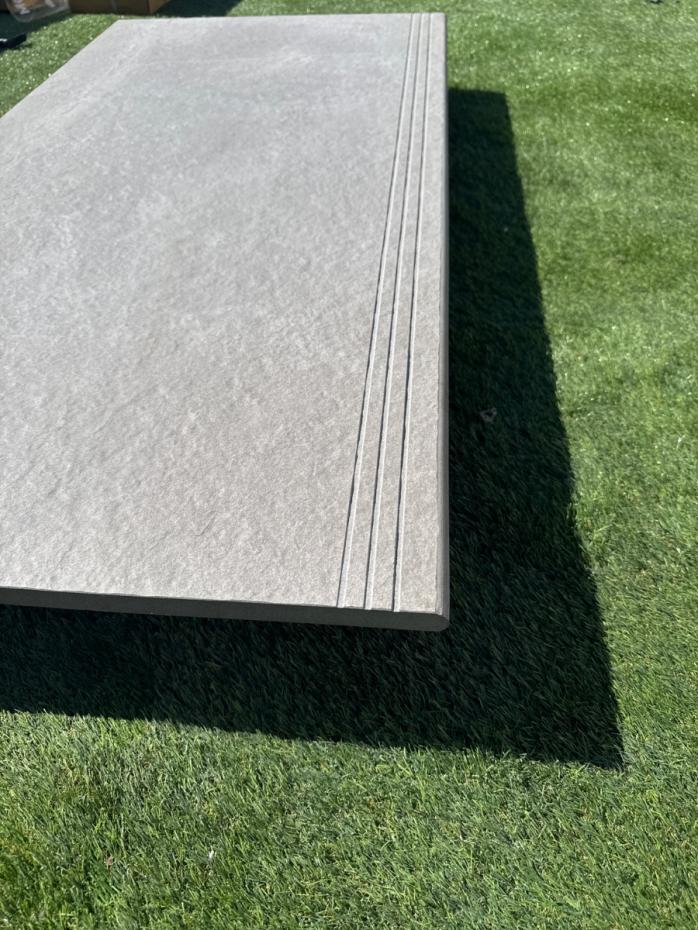 Overland Grigio Porcelain Bullnose Tiles - 1200x600x20mm