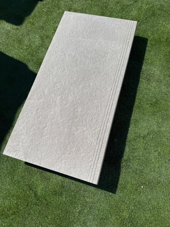 Overland Grigio Porcelain Bullnose Tiles - 1200x600x20mm