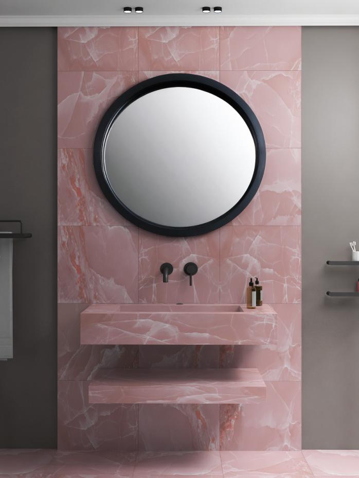 Peach Onyx Sink and Shelf - 1000mm