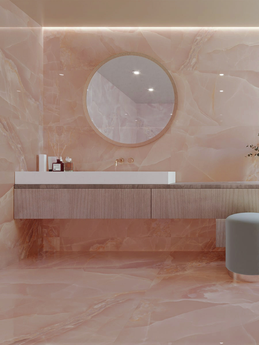 Peach Onyx Porcelain Tile - 1200x600mm