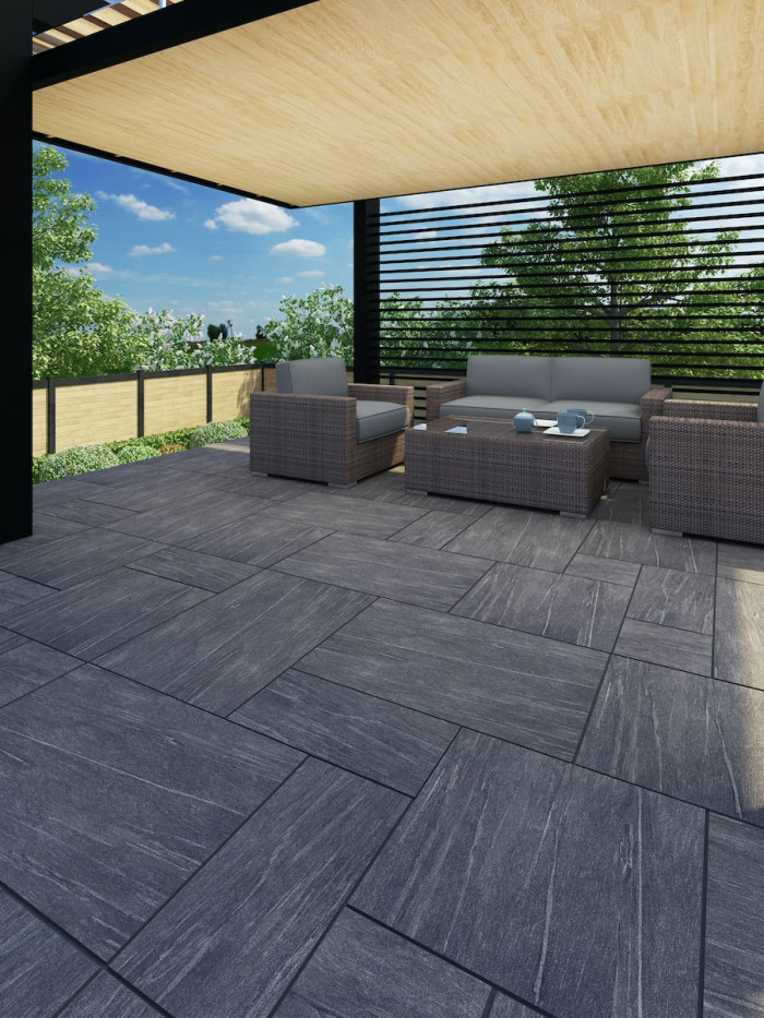 Pietra Nero Outdoor Porcelain - Mix Size Slabs