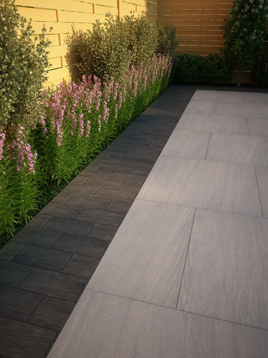 Pietra Nero Outdoor Porcelain Setts - 200x100x20mm