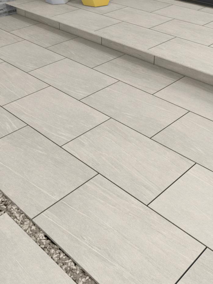 Pietra Pearl Outdoor Porcelain Paving Slabs - 1200x600x20mm