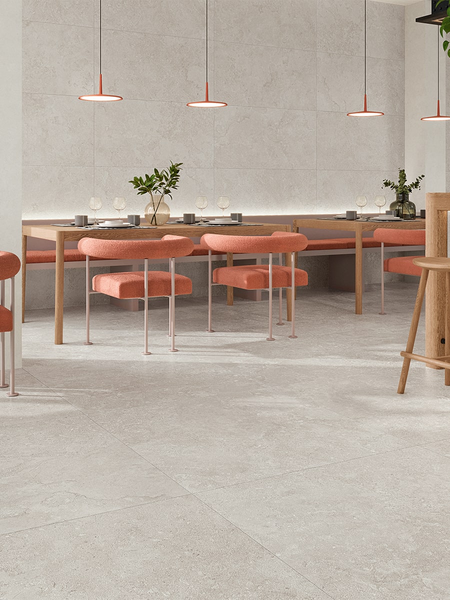 Portland Bone Limestone Effect Porcelain Tile - 1000x1000mm