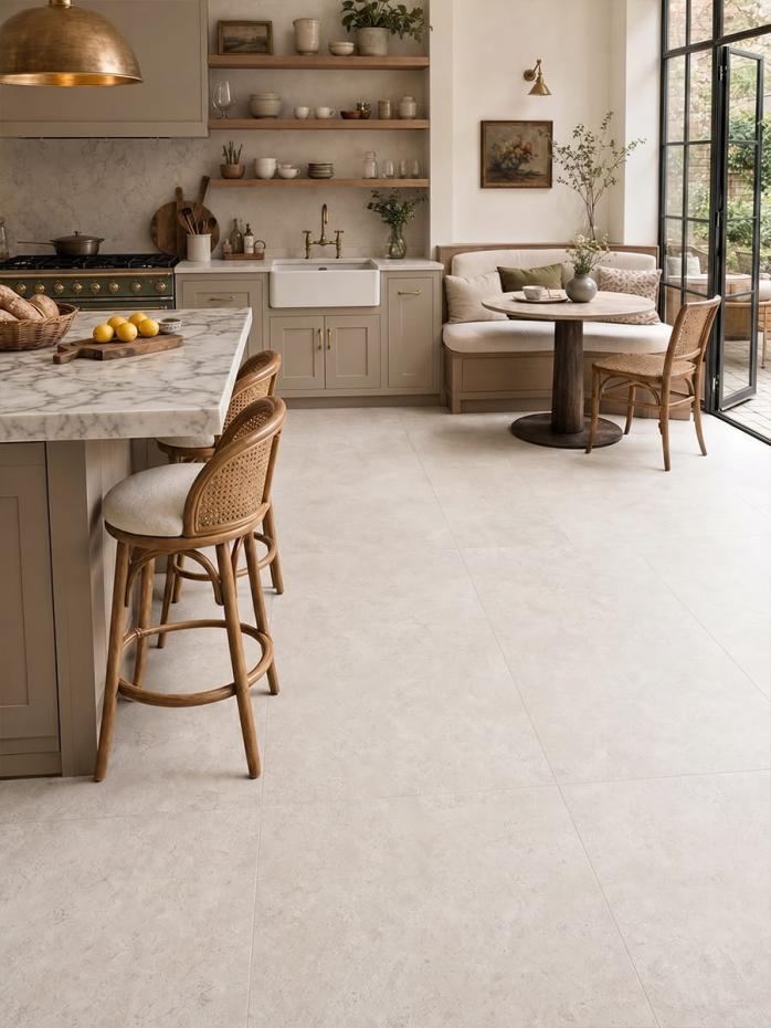 Portland Bone Limestone Effect Porcelain Tile - 1000x1000mm