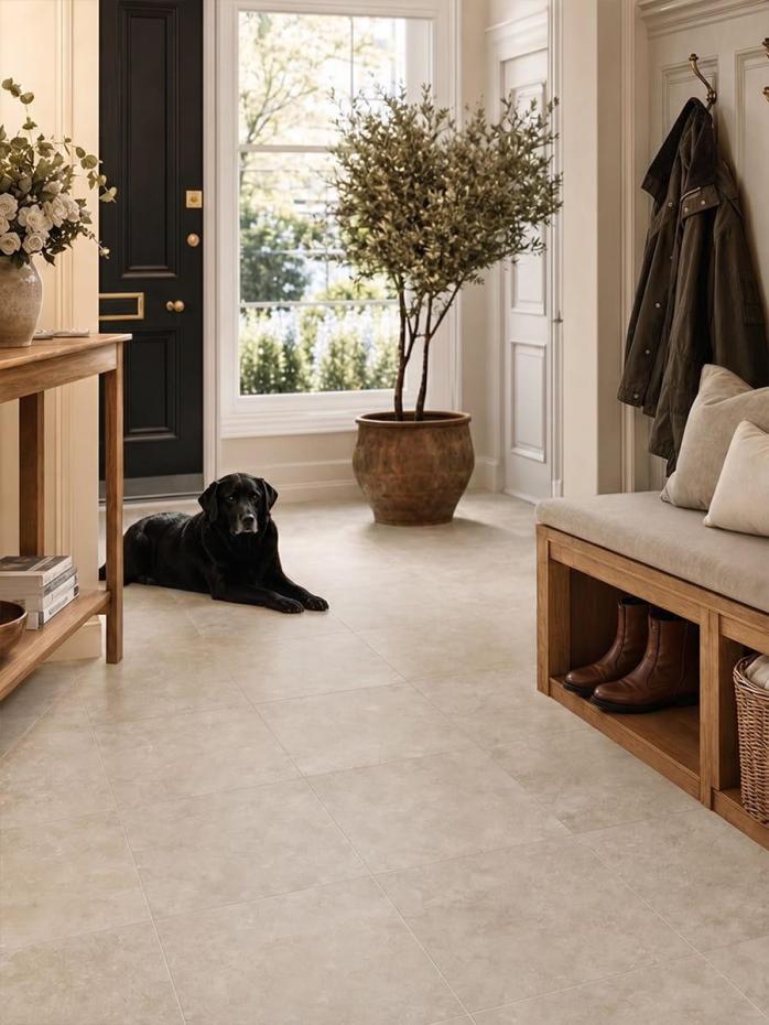 Portland Sand Limestone Effect Porcelain Tile - 1000x1000mm
