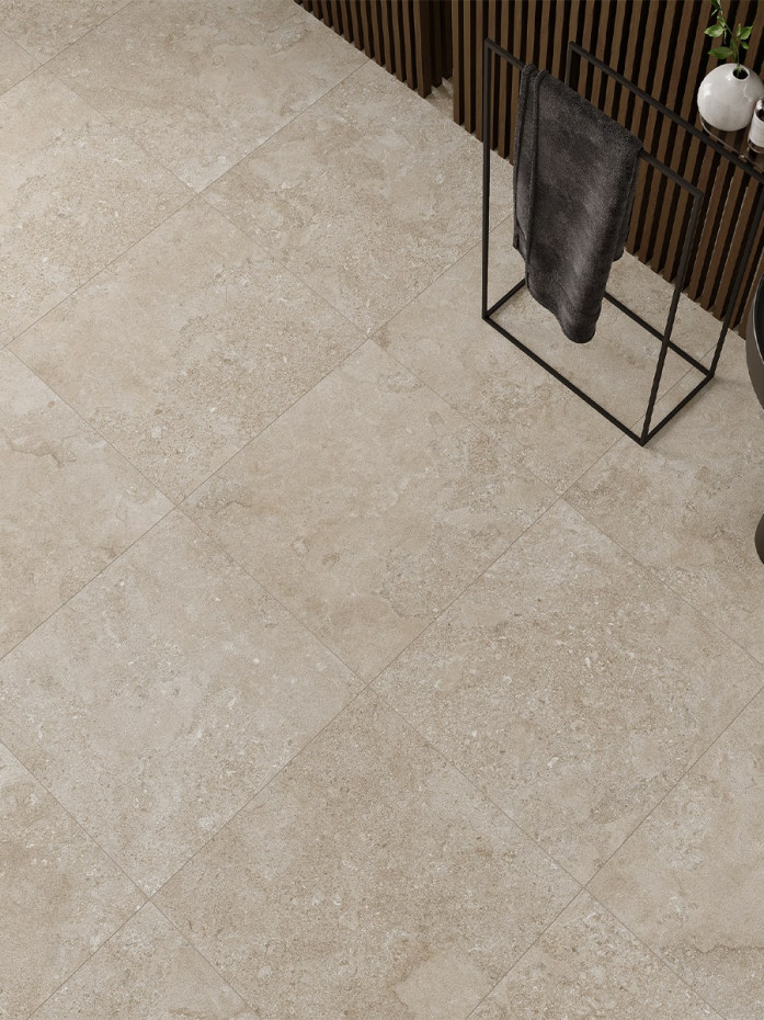 Portland Sand Limestone Effect Porcelain Tile - 1000x1000mm