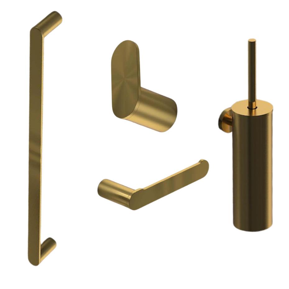 Porto Brushed Gold Bathroom Accessory Pack
