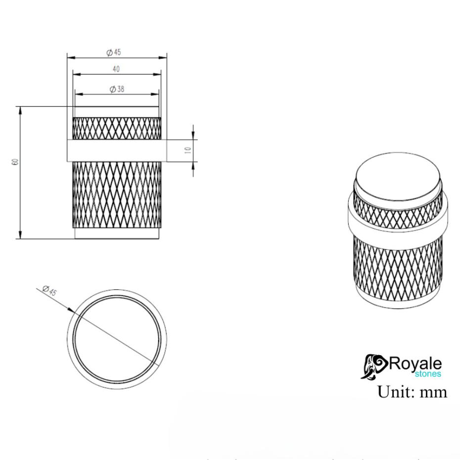 Porto Brushed Gold Door Stopper