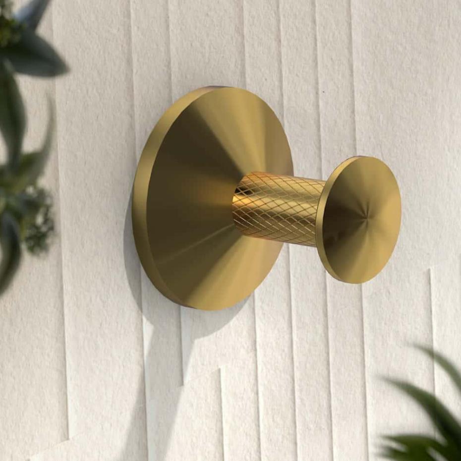 Porto Brushed Gold Robe Hook Single
