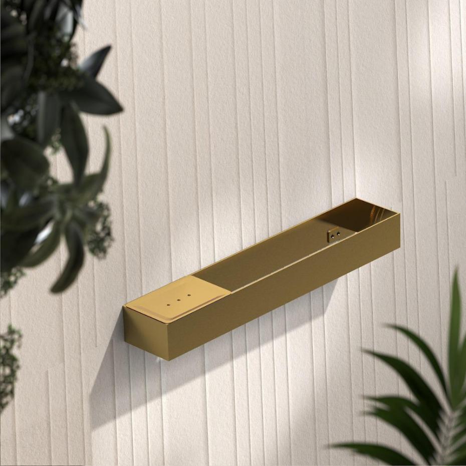 Porto Brushed Gold Shower Basket