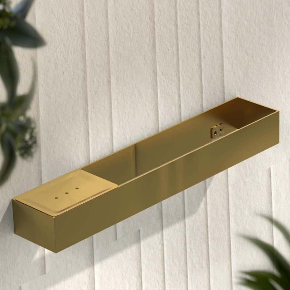 Porto Brushed Gold Shower Basket