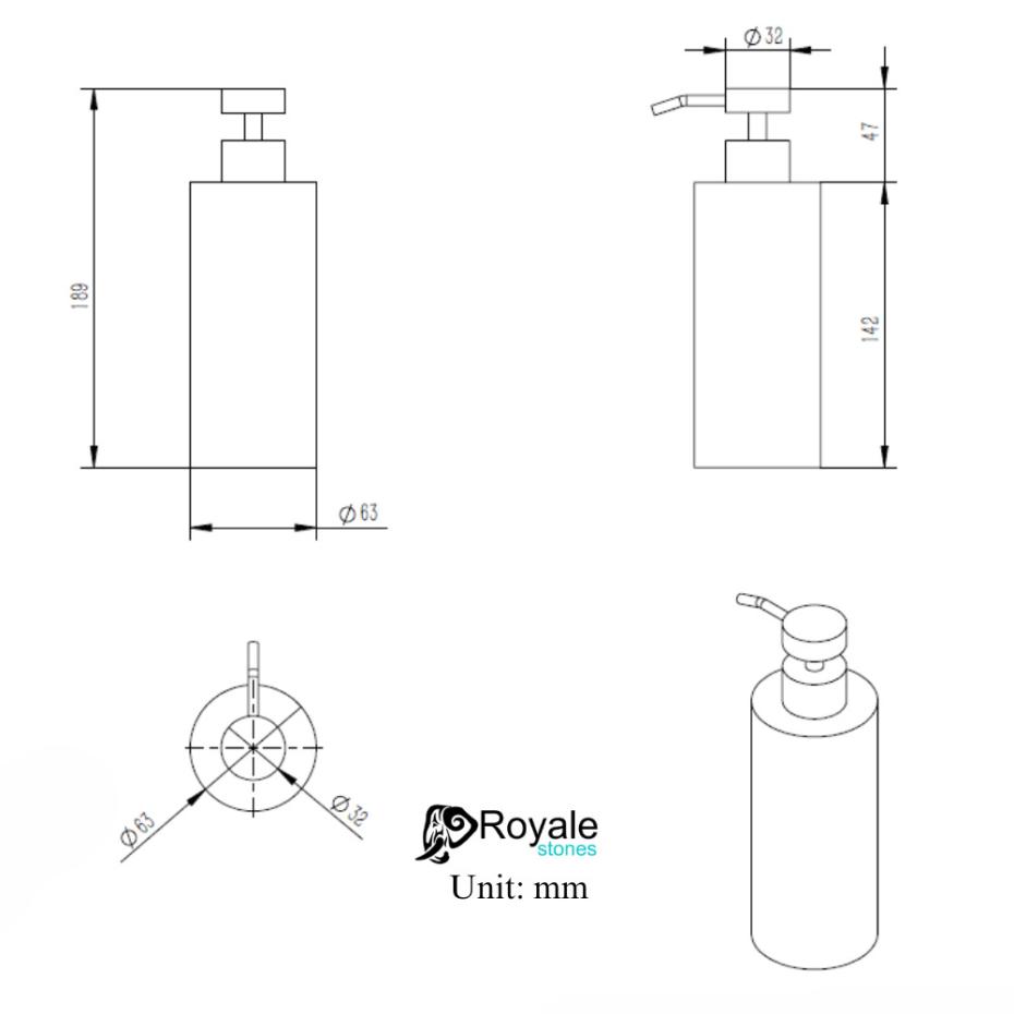 Porto Brushed Gold Soap Dispenser