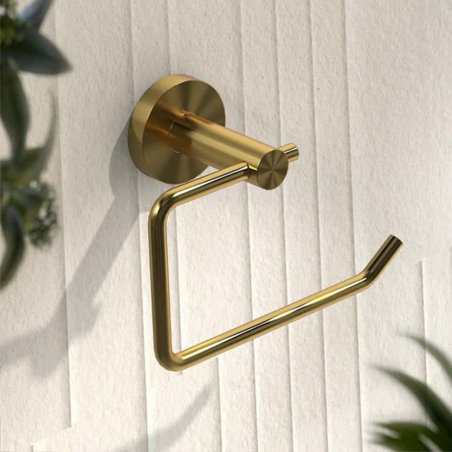 Porto Brushed Gold Toilet Roll Holder