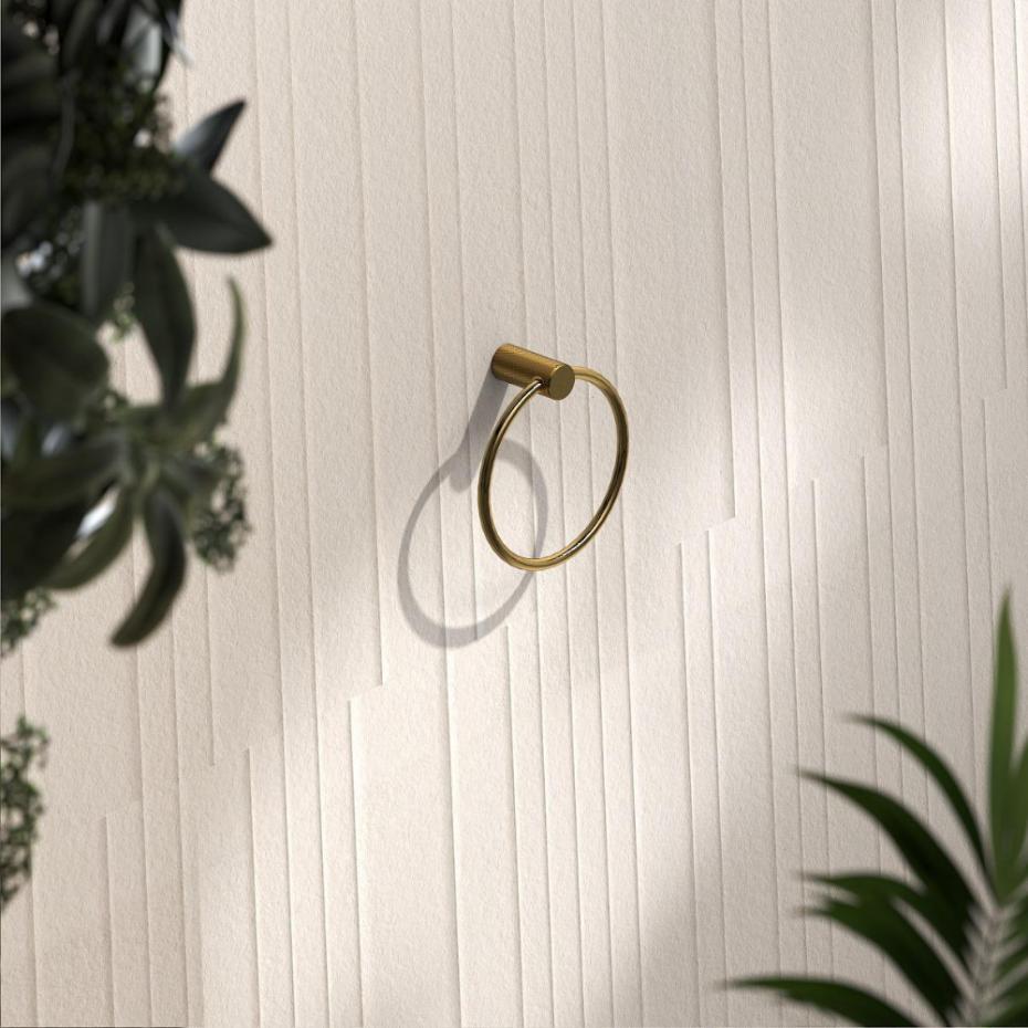 Porto Brushed Gold Towel Ring