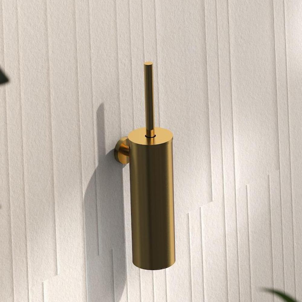 Porto Brushed Gold Wall Mounted Toilet Brush