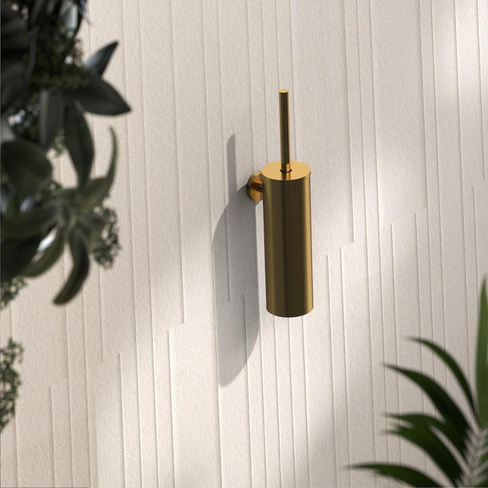Porto Brushed Gold Wall Mounted Toilet Brush