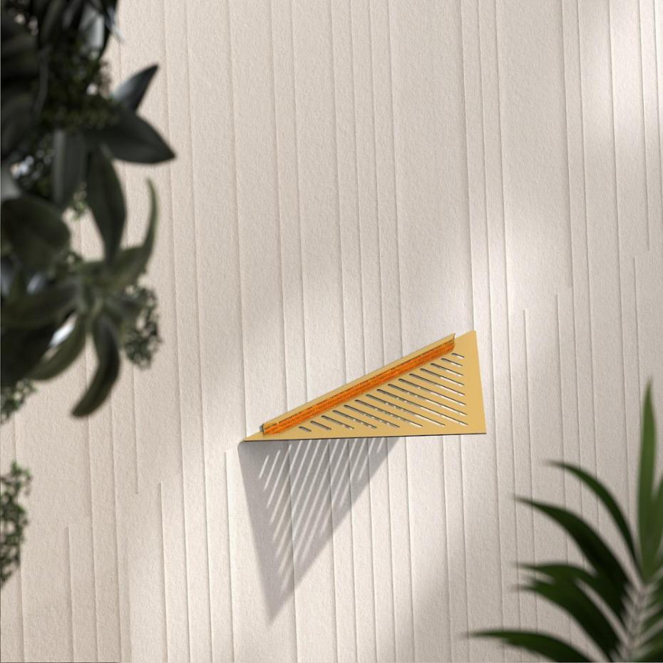 Porto Brushed Gold Wall Mounting Corner Shelf