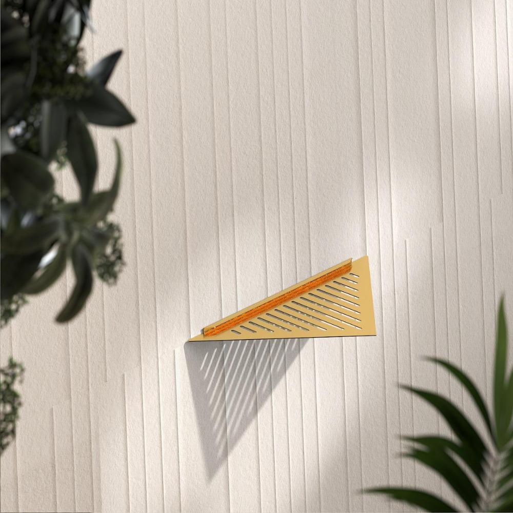Porto Brushed Gold Wall Mounting Corner Shelf