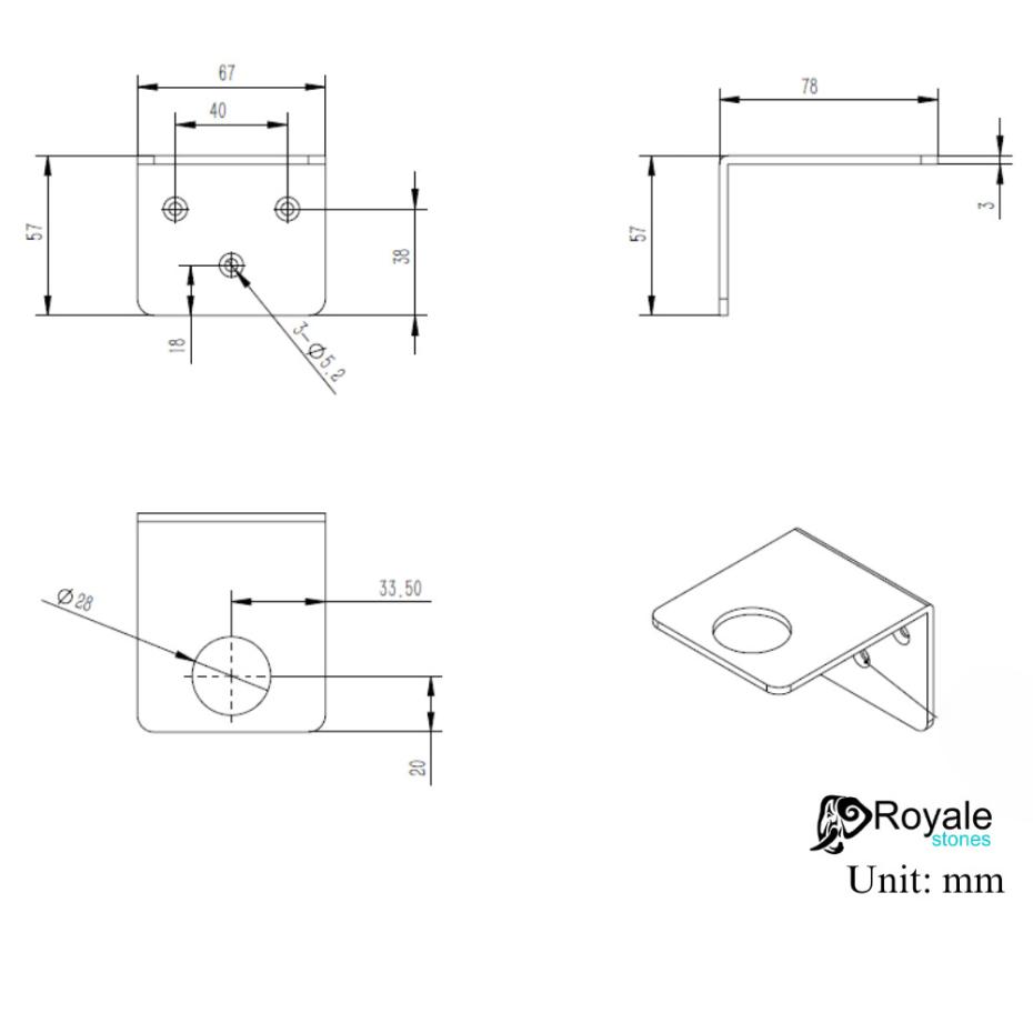 Porto Soap Dispenser Wall Mount Bracket