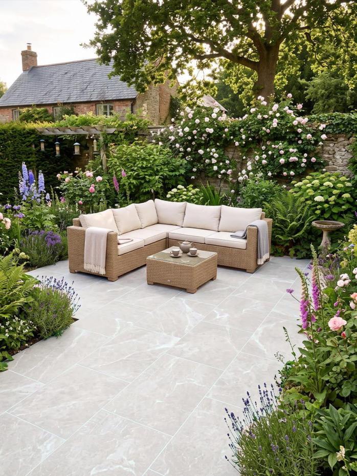Prescot Cream Outdoor Porcelain Paving Slabs - 900x600x20mm