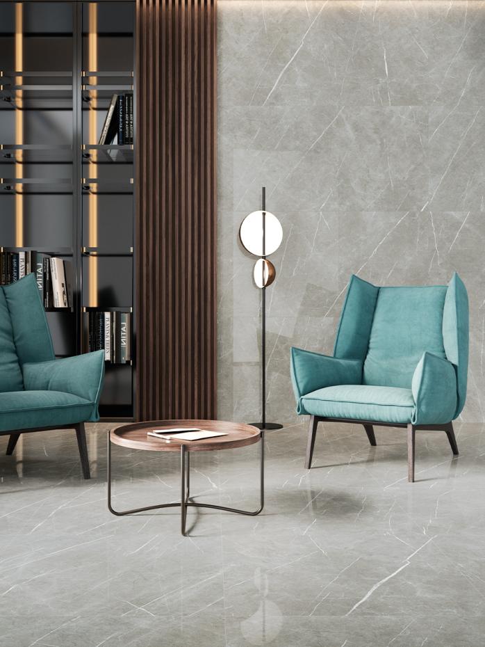 Pulpis Grey Marble Effect Porcelain Tiles - 600x600mm