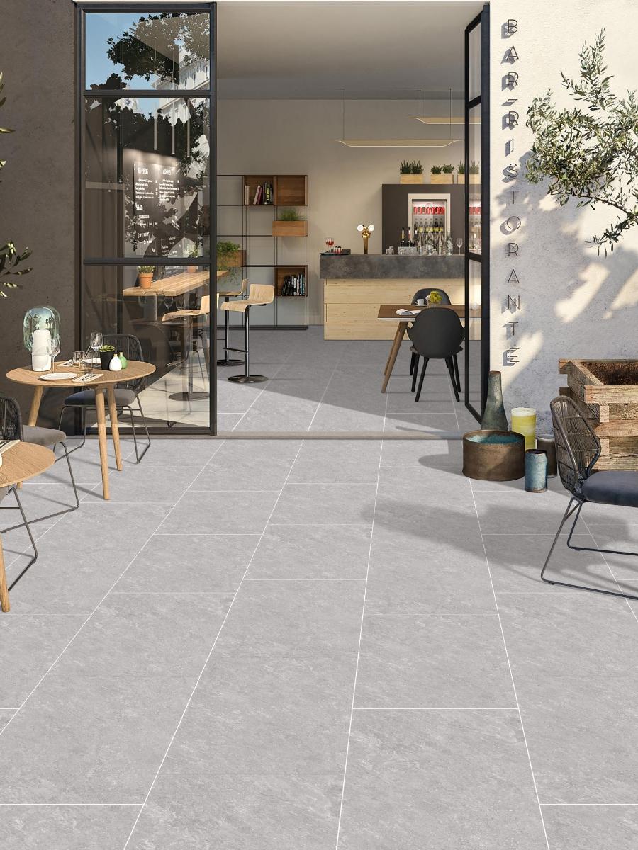 Quartz Grey Outdoor Porcelain Paving Tiles - 900x600x16mm