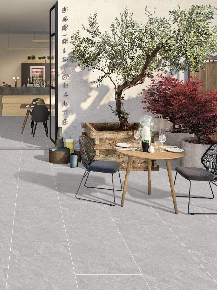 Quartz Grey Outdoor Porcelain Paving Tiles - 1200x600x20mm