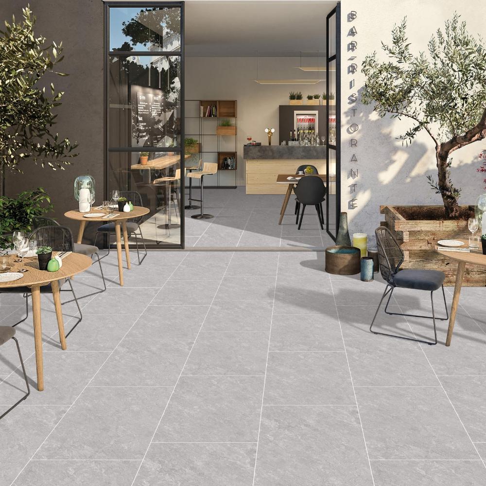 Quartz Grey Outdoor Porcelain Paving Tiles - 1200x600x20mm