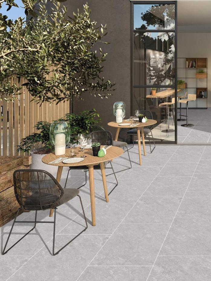 Quartz Grey Outdoor Porcelain Paving Tiles - 1200x600x20mm