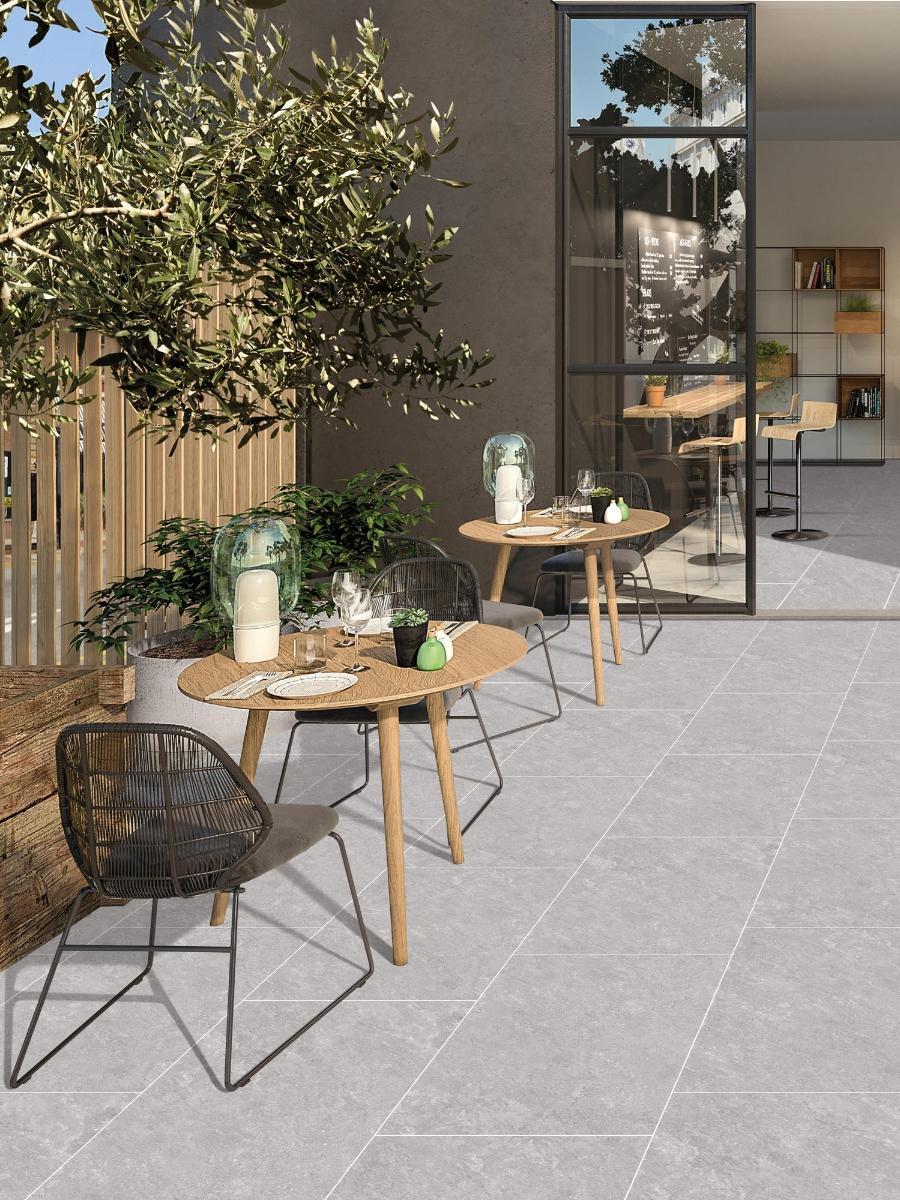 Quartz Grey Outdoor Porcelain Paving Tiles - 1200x600x20mm