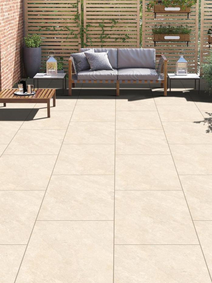 Quartz White Outdoor Porcelain Paving Tiles - 900x600x20mm (LAST PACK)