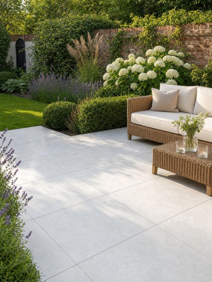Quartz White Outdoor Porcelain Paving Tiles - 900x600x20mm (LAST PACK)