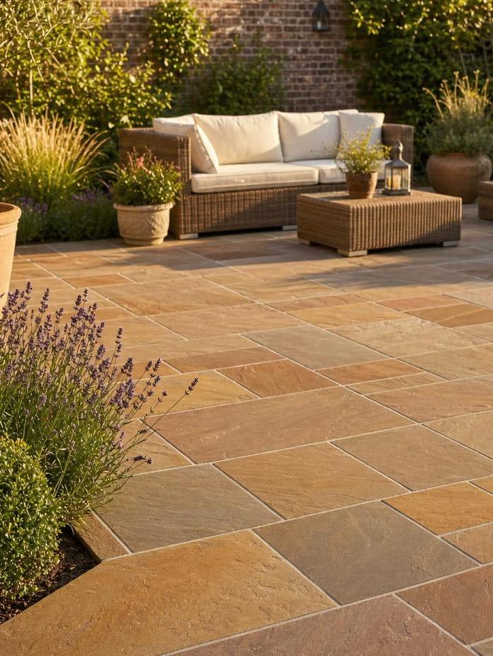 Raj Blend Indian Sandstone Paving Slabs - Mix Size Patio Pack