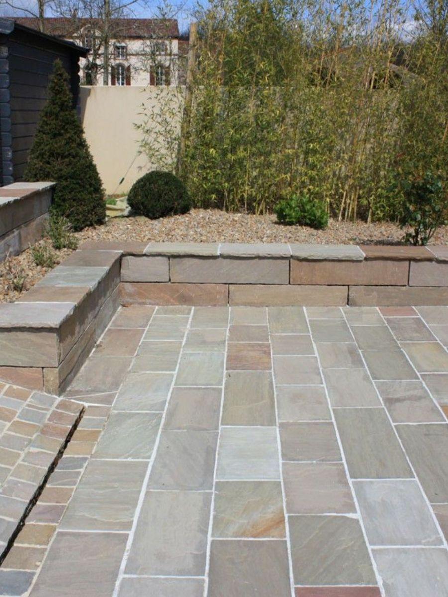 Raj Green Indian Sandstone Driveway Paving Slabs - 600x300x40mm Pack