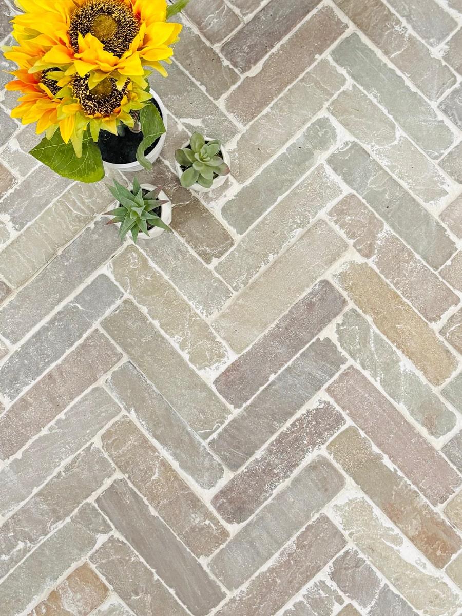 Raj Green Sandstone Outdoor Pavers- 200x50x40mm