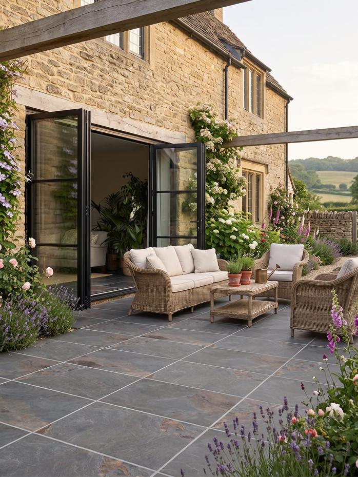Retro Stone Rustic Slate Outdoor Porcelain Slab - 900x600x20mm
