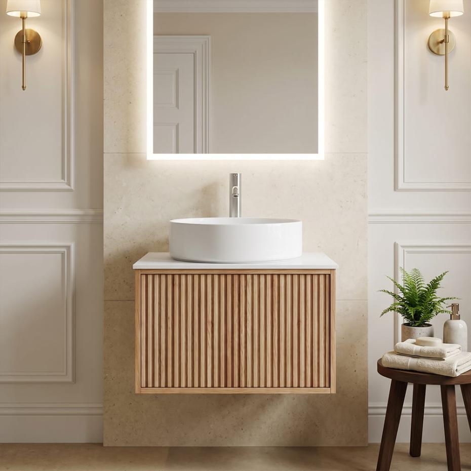 Rio Solid Wood Fluted Vanity - 400mm