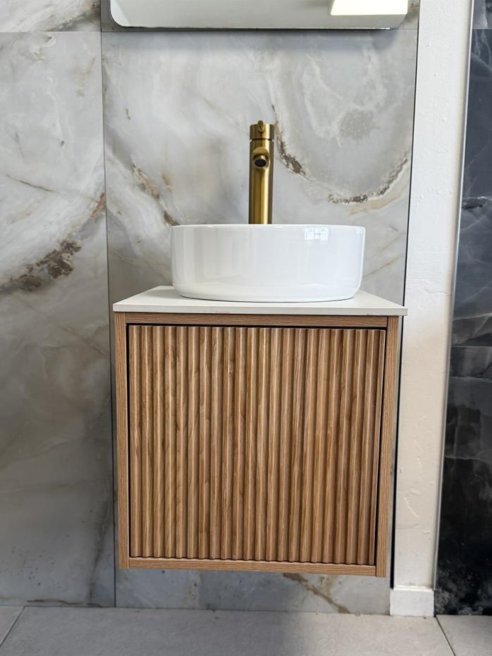 Rio Solid Wood Fluted Vanity - 400mm