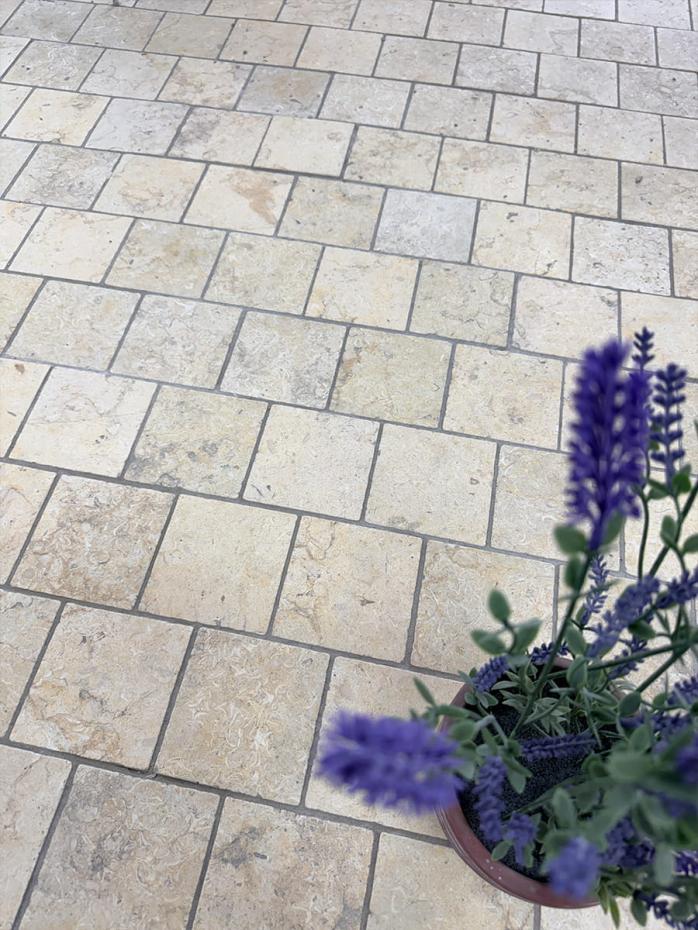 Riviera Antique Limestone Zellige Limestone Tile - 100x100mm