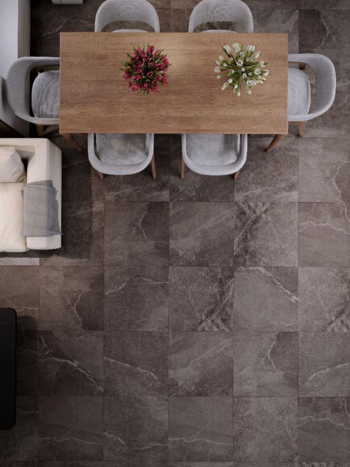 Roca Anthracite Porcelain Floor Slab - 600x600x16mm