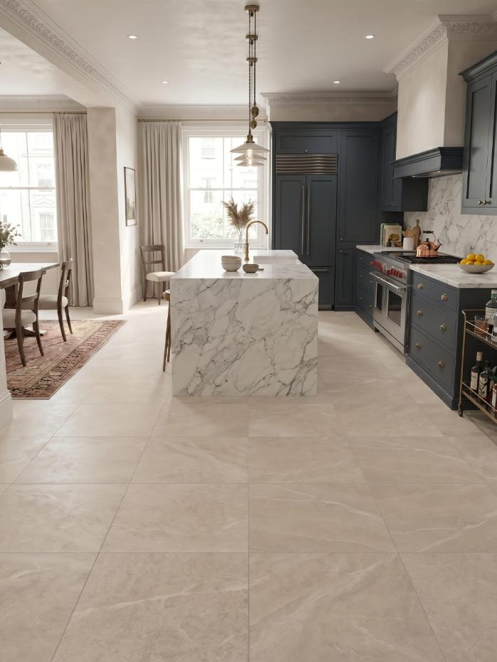 Roca Beige Matt Porcelain Tile - 600x600mm