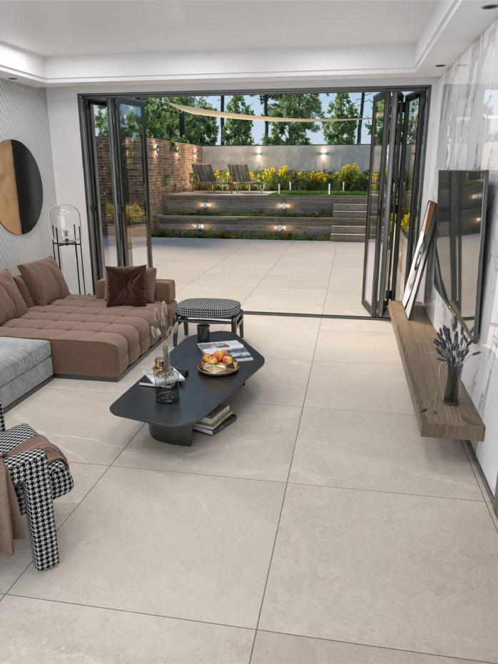 Roca Beige Outdoor Porcelain Paving Slabs - 1000x1000x20mm