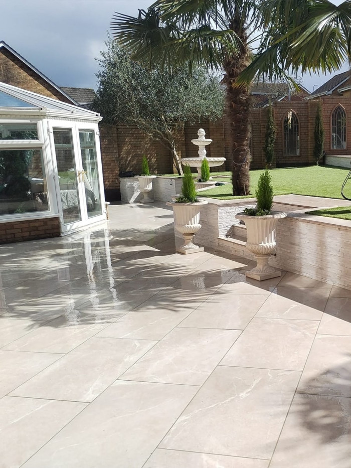 Roca Beige Porcelain Paving Slabs - 900x600x20mm